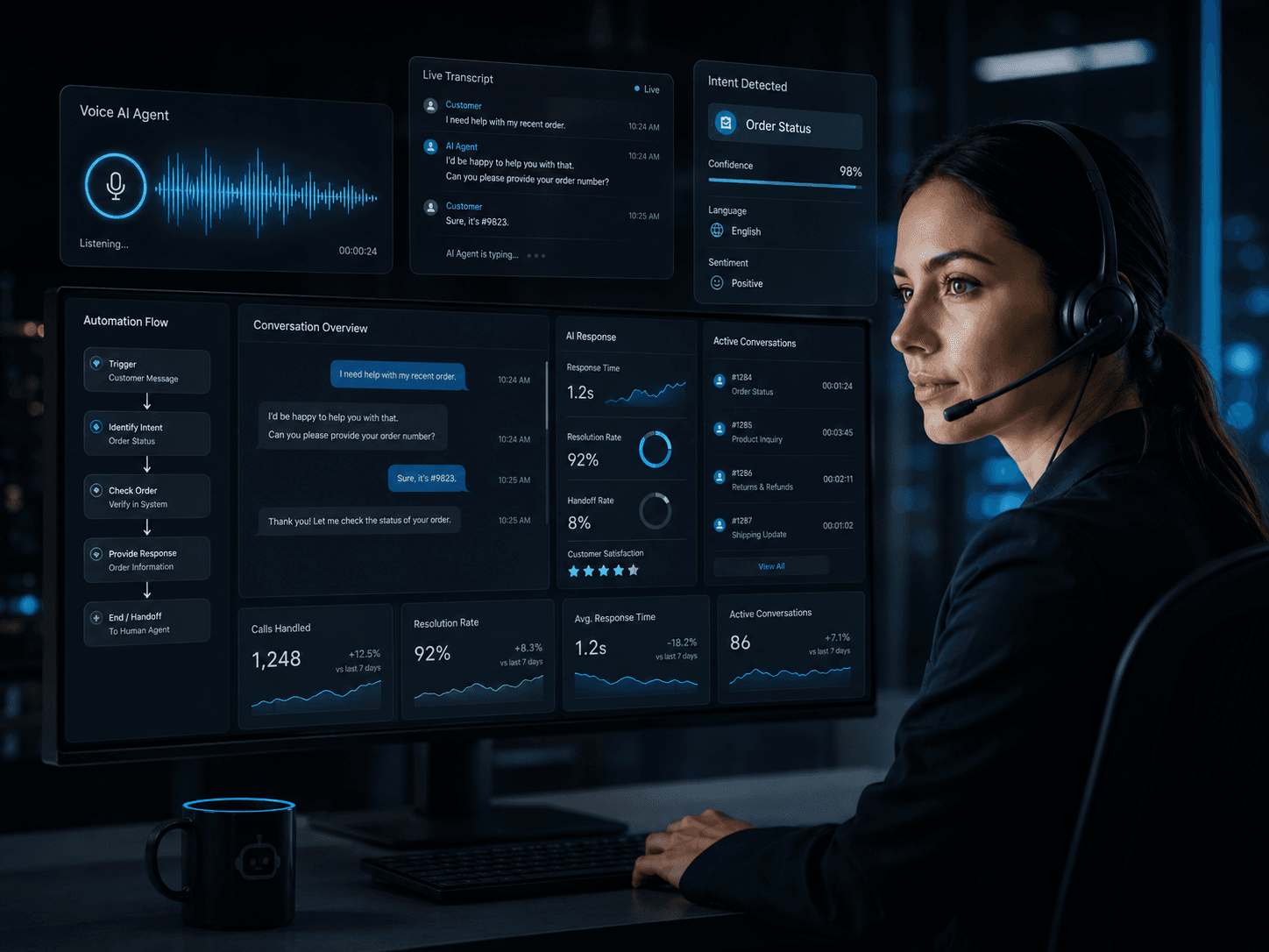 AI voice agent workspace